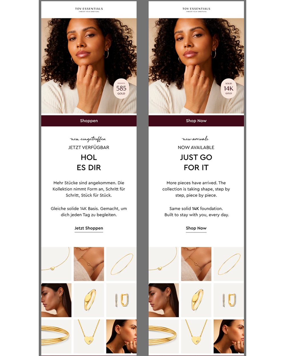 TOV Essentials — EN vs DE mailing