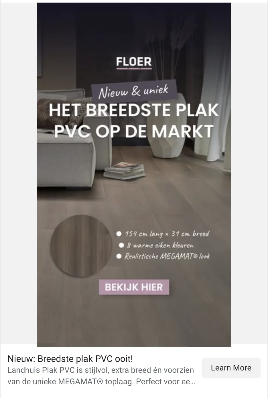 Floer Meta ad – product
