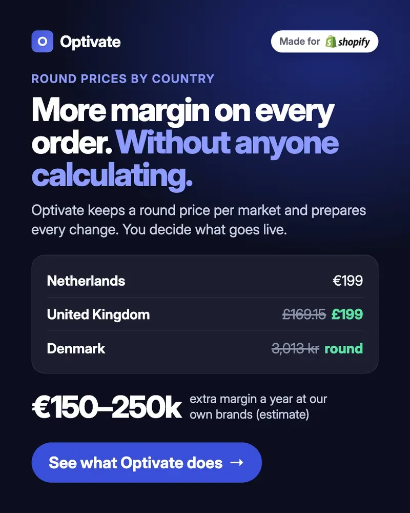 Optivate Meta ad: More margin on every order. Without anyone calculating.