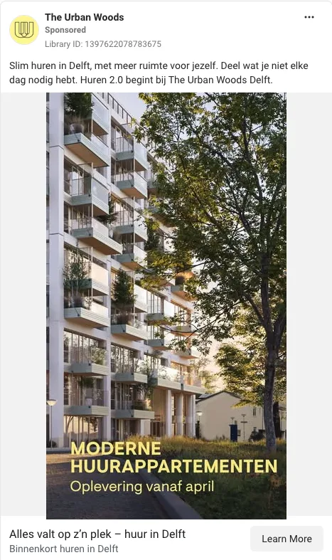 The Urban Woods Meta ad 2